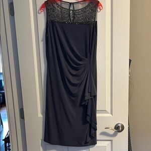 Laura Ashley Black Beaded Midi Dress